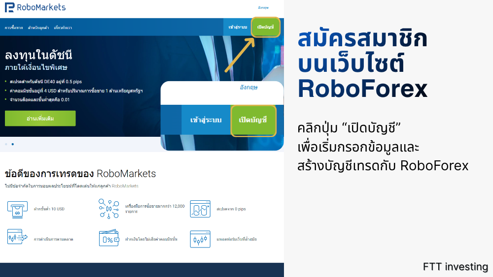 วิธีเปิดบัญชี RoboForex