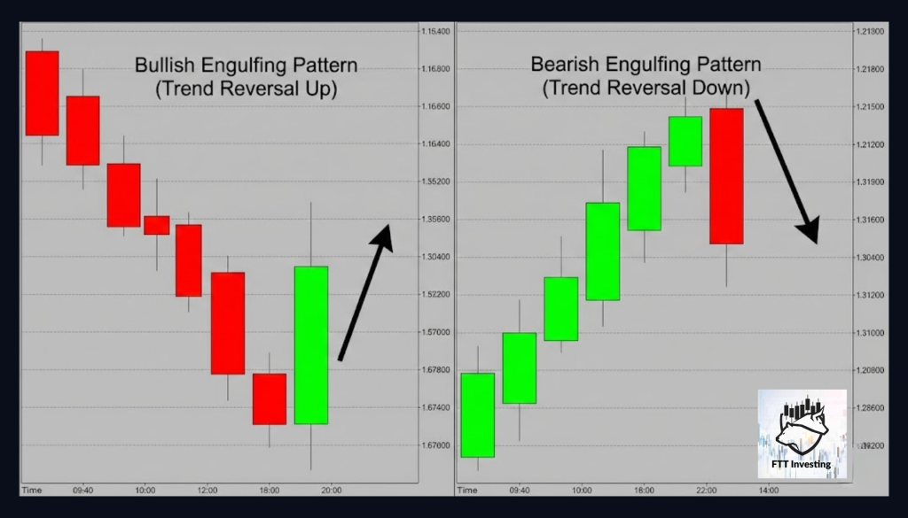 Bullish Engulfing (บลูลิช เอนกัลฟิง) และ Bearish Engulfing (แบร์ริช เอนกัลฟิง)