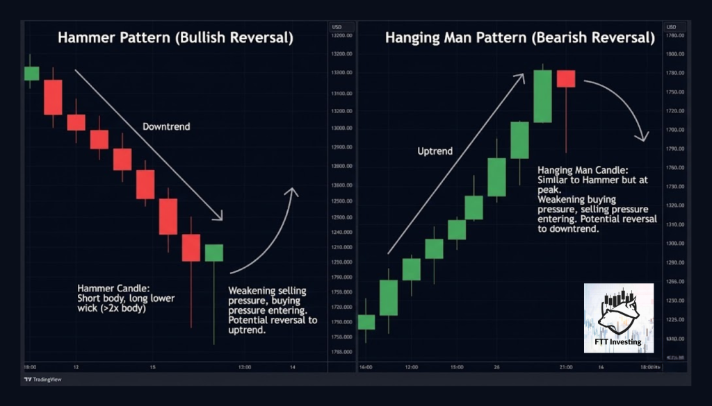 Three White Soldiers (ทรีไวท์โซลเจอร์ส) และ Three Black Crows (ทรีแบล็คโครว์ส):