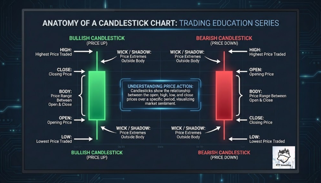 "Anatomy of a Candlestick" (โครงสร้างแท่งเทียน)