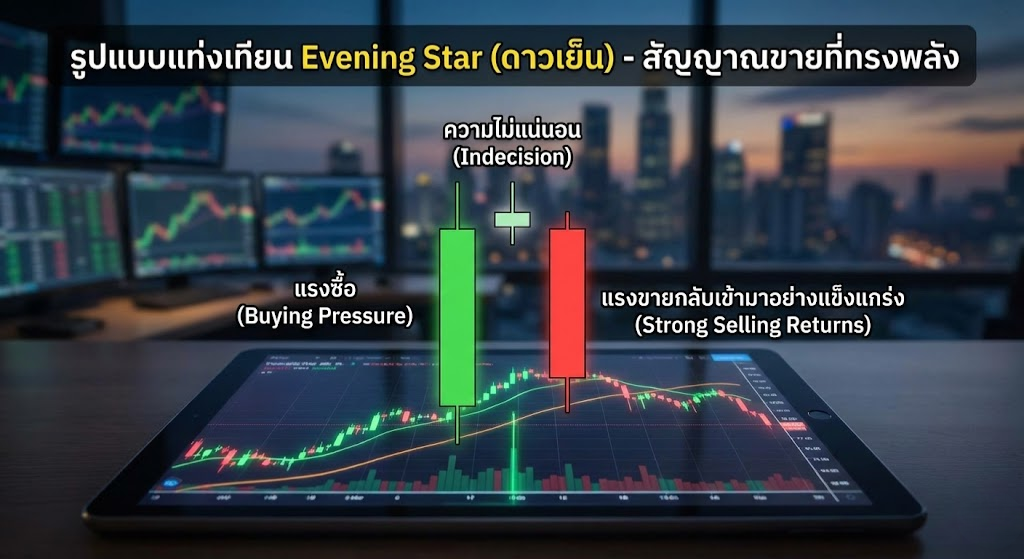 รูปแบบแท่งเทียน Evening Star (ดาวเย็น)